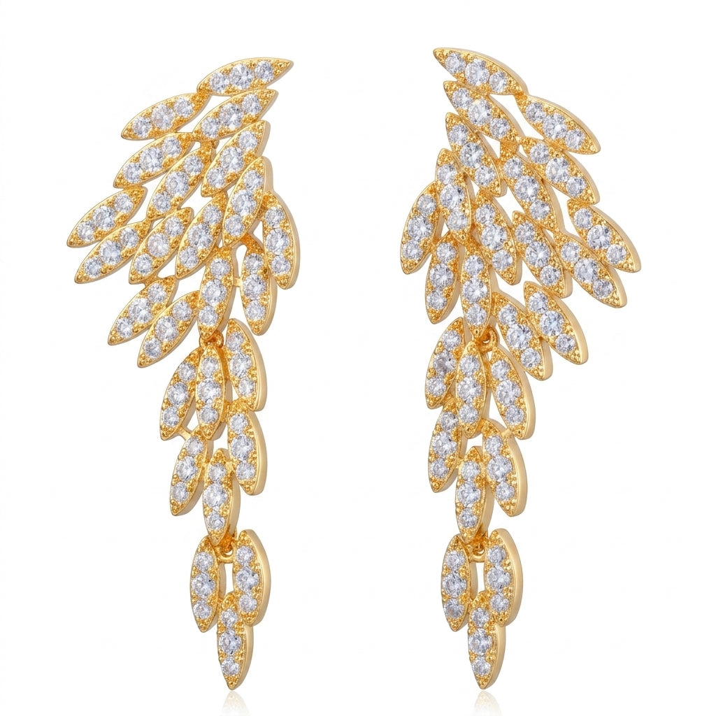 Celestial Wing Dangle Earrings - Enhanced Studio Photo