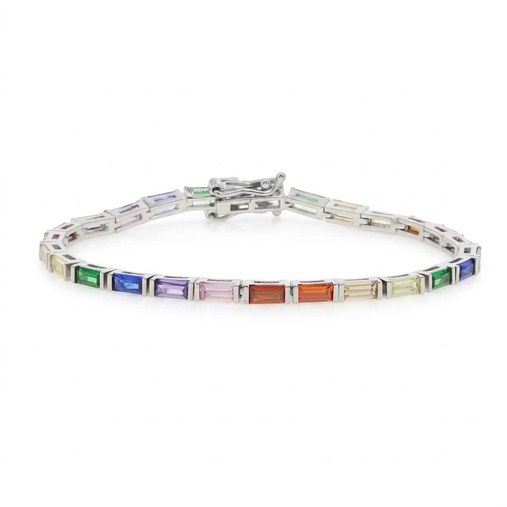 Aurora Radiance Tennis Bracelet - Enhanced Studio Photo