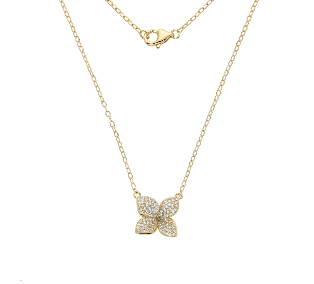 Bloom Radiance Flower Pendant Necklace - Enhanced Studio Photo
