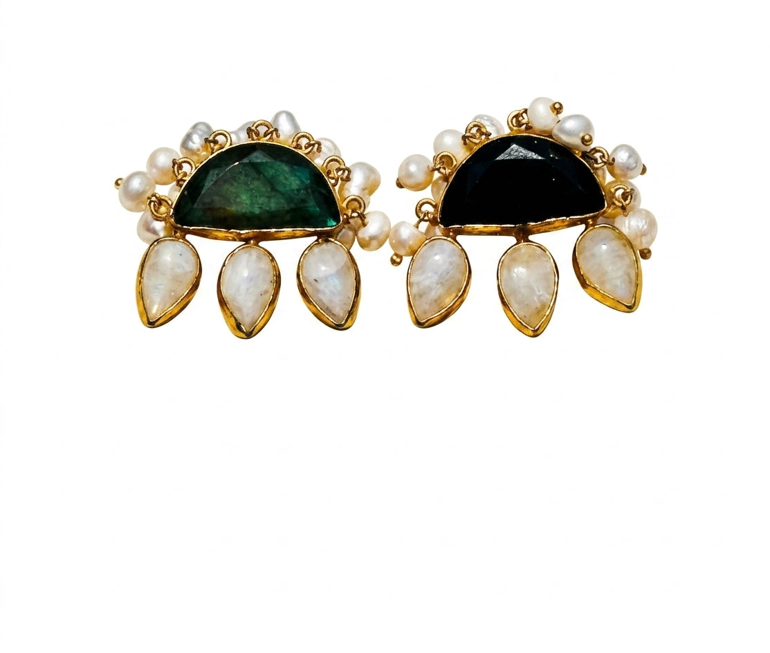 Brass Kuwaiti earring Black - Enhanced Studio Photo