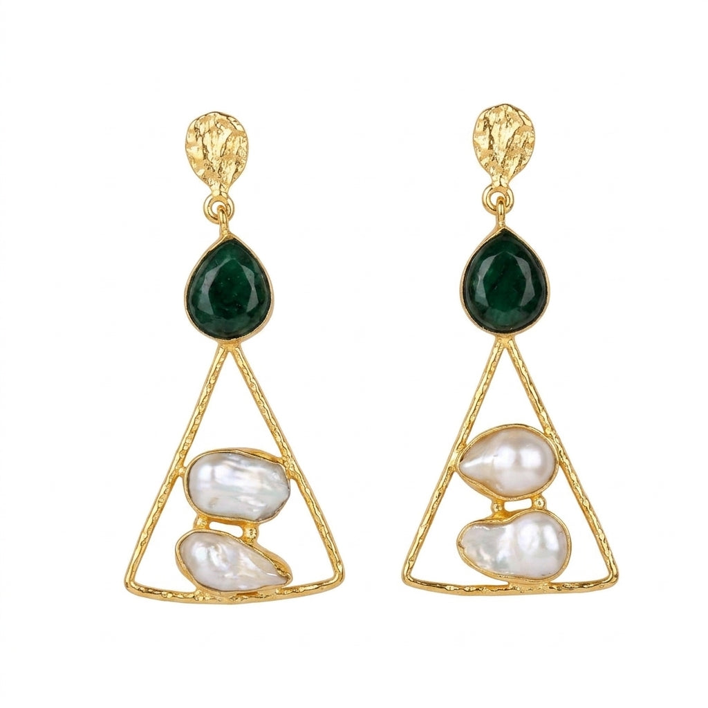 Emerald Tide Earrings - Enhanced Studio Photo