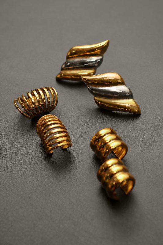 Twist Glow Two-Tone Spiral Earrings