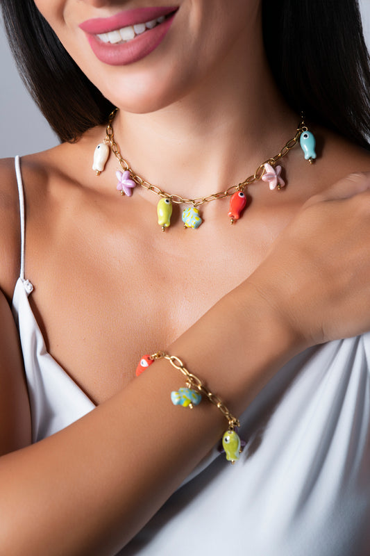 Maréa Glass Charm Necklace