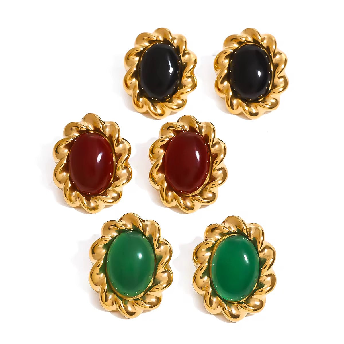 Mystic Agate Oval Earrings