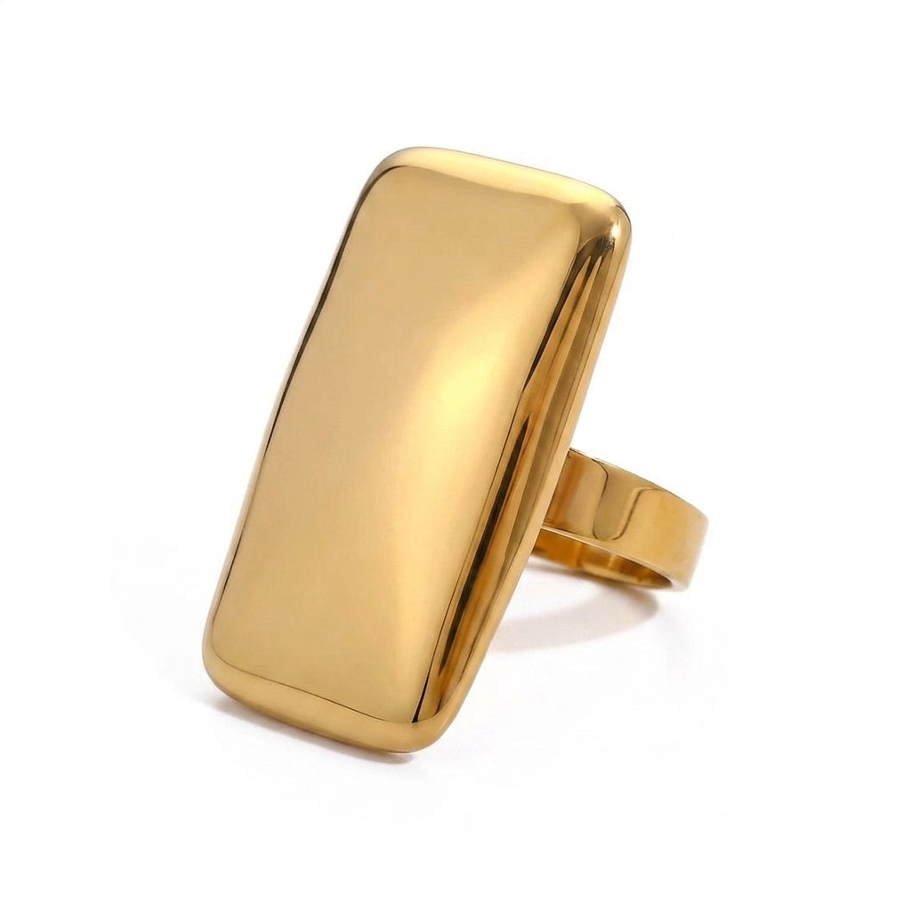 Bold Rectangular Gloss Ring - Enhanced Studio Photo