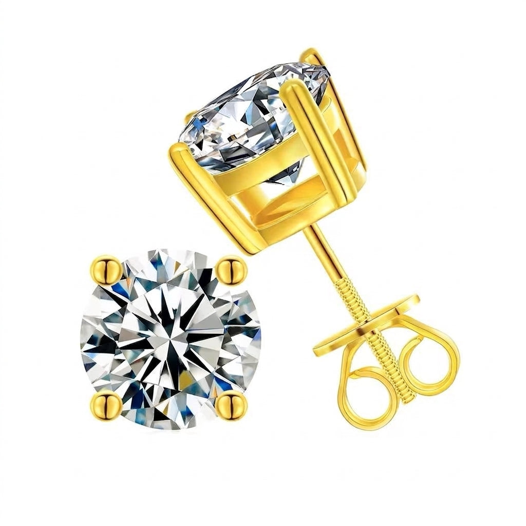 Radiant Spark Stud Earrings Silver 925 Earrings - Enhanced Studio Photo