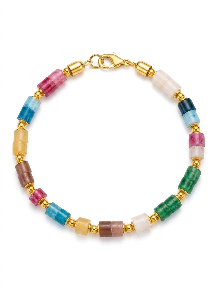 Japanese Miyuki Blue Jazzy Bracelet White - Enhanced Studio Photo