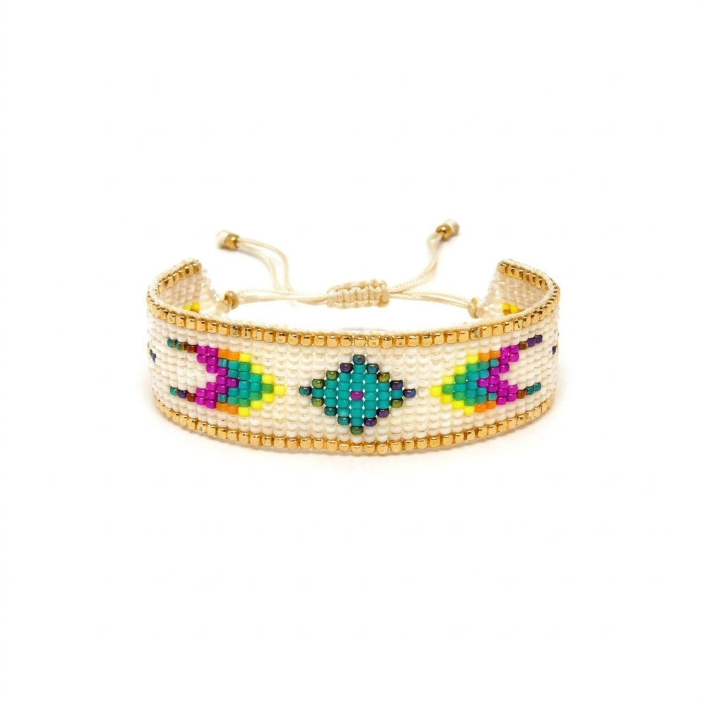 Cloud Japanese Miyuki Beaded Bracelets 18K Gold - Enhanced Studio Photo