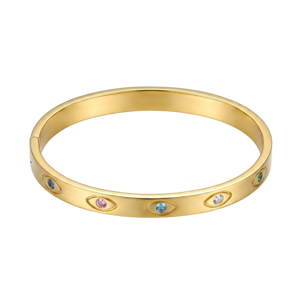 Eva Evil Eye Bracelet Gold - Enhanced Studio Photo