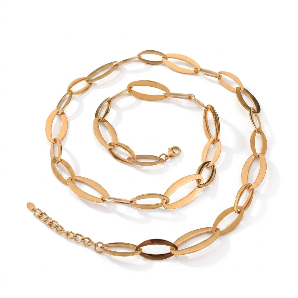 Eterna Luxe Interlocking Long Necklace - Enhanced Studio Photo