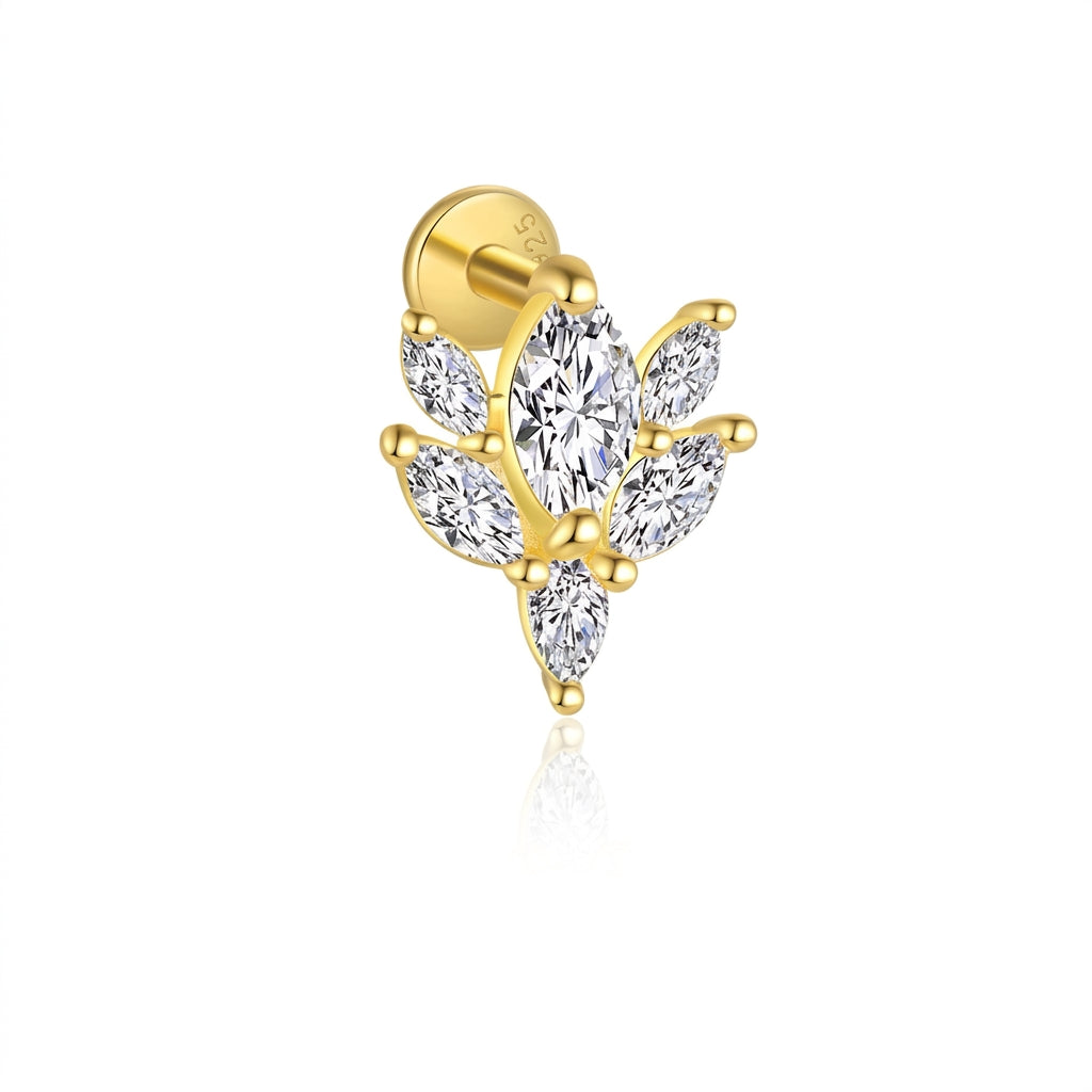 Celestial Glow Zircon Silver 925 Piercing - Enhanced Studio Photo