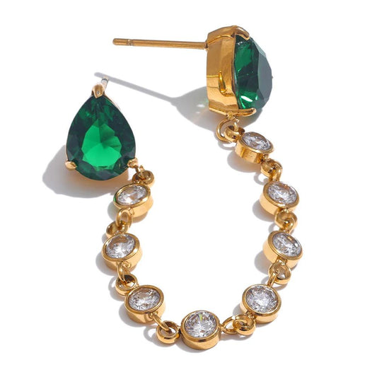 سيليست زركونيا أقراط سلسلة