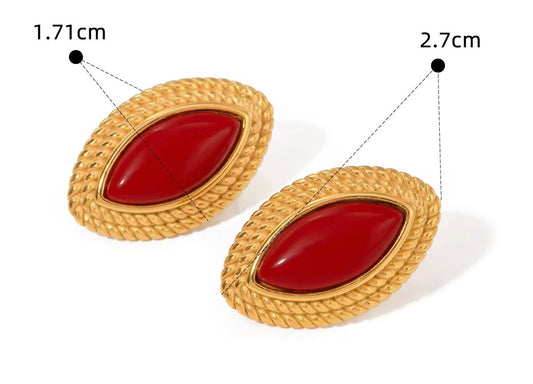 Regal Elegance Oval Stone Earrings