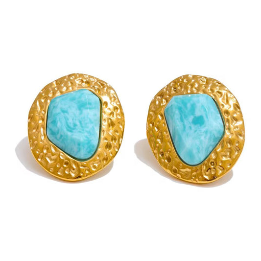 Azure Amazonite Studs Earrings