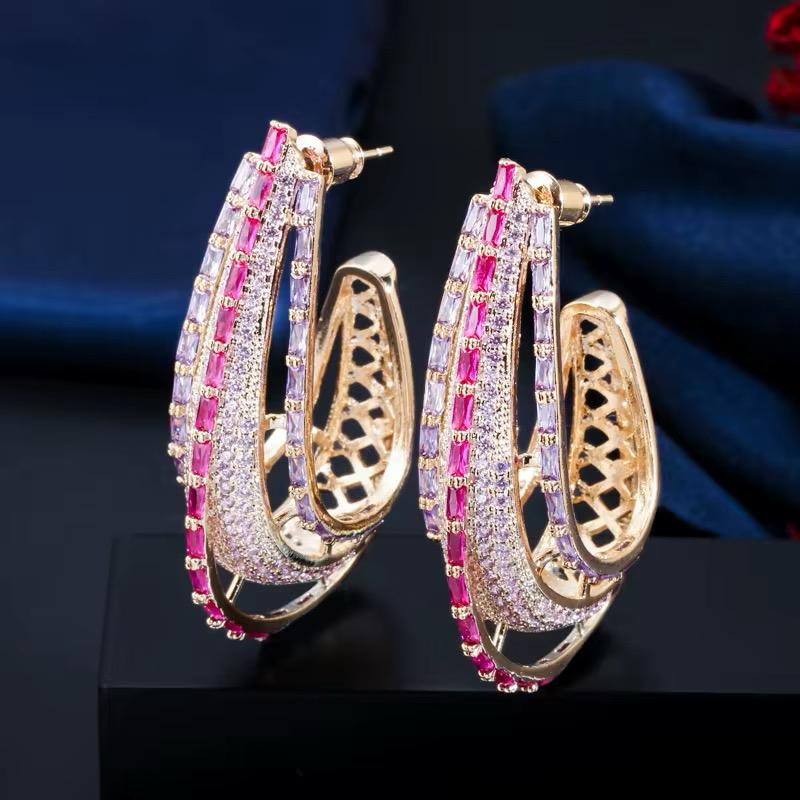 Regal Amethyst Hoop Earrings