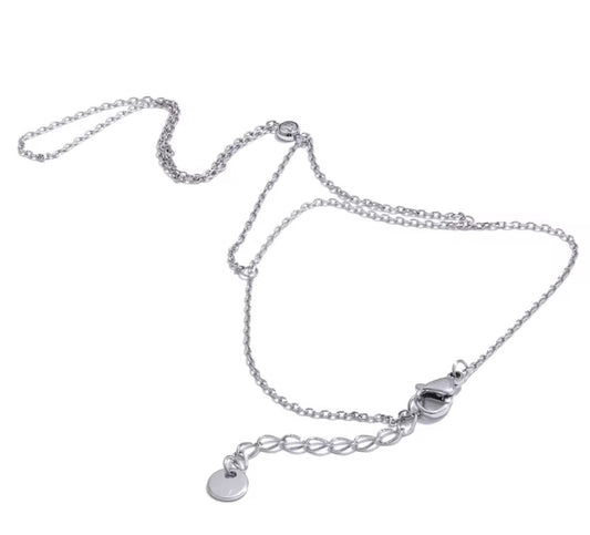 Dainty double layers Zirconia Hand Chain