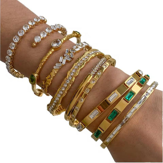 Celeste Zircon Bangle Bracelet