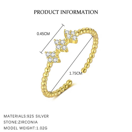 Lucky Charm Adjustable Silver 925 Ring