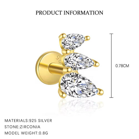 Celestial Glow Zircon Silver 925 Piercing