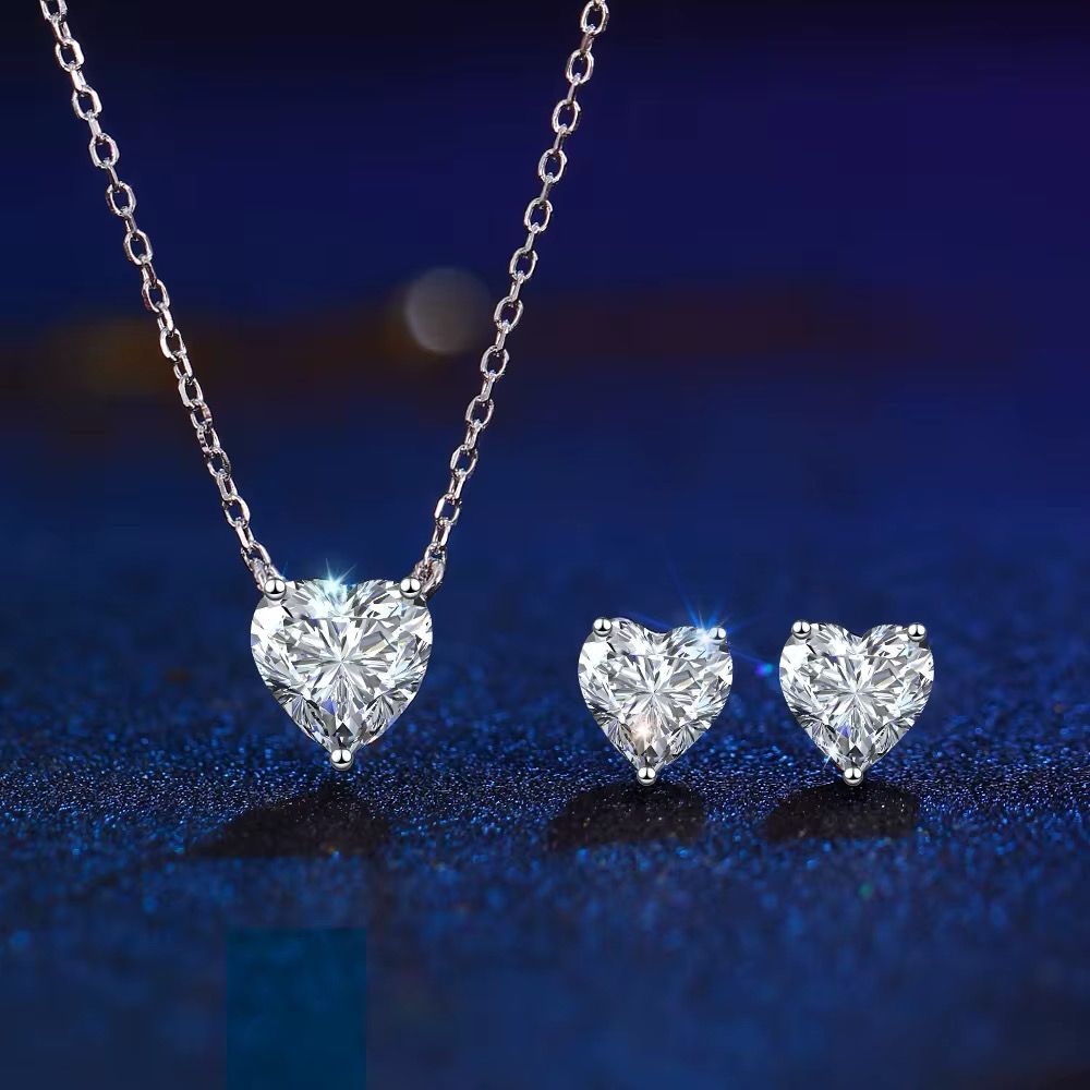 Crystal Heartbeat Silver 925 Set