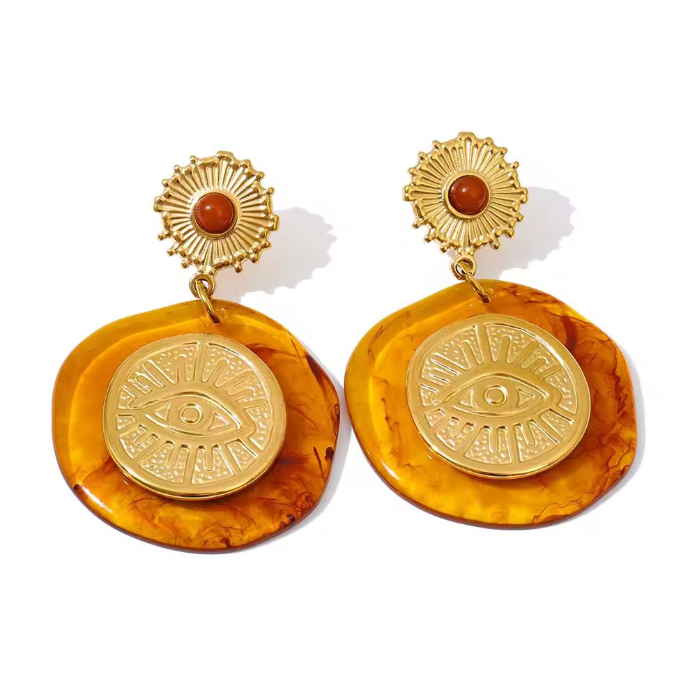 Amber Glow Studs Earrings