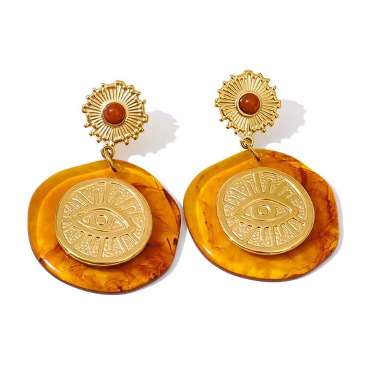 Amber Glow Studs Earrings