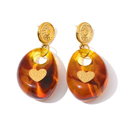 Honey Heart Studs Earrings