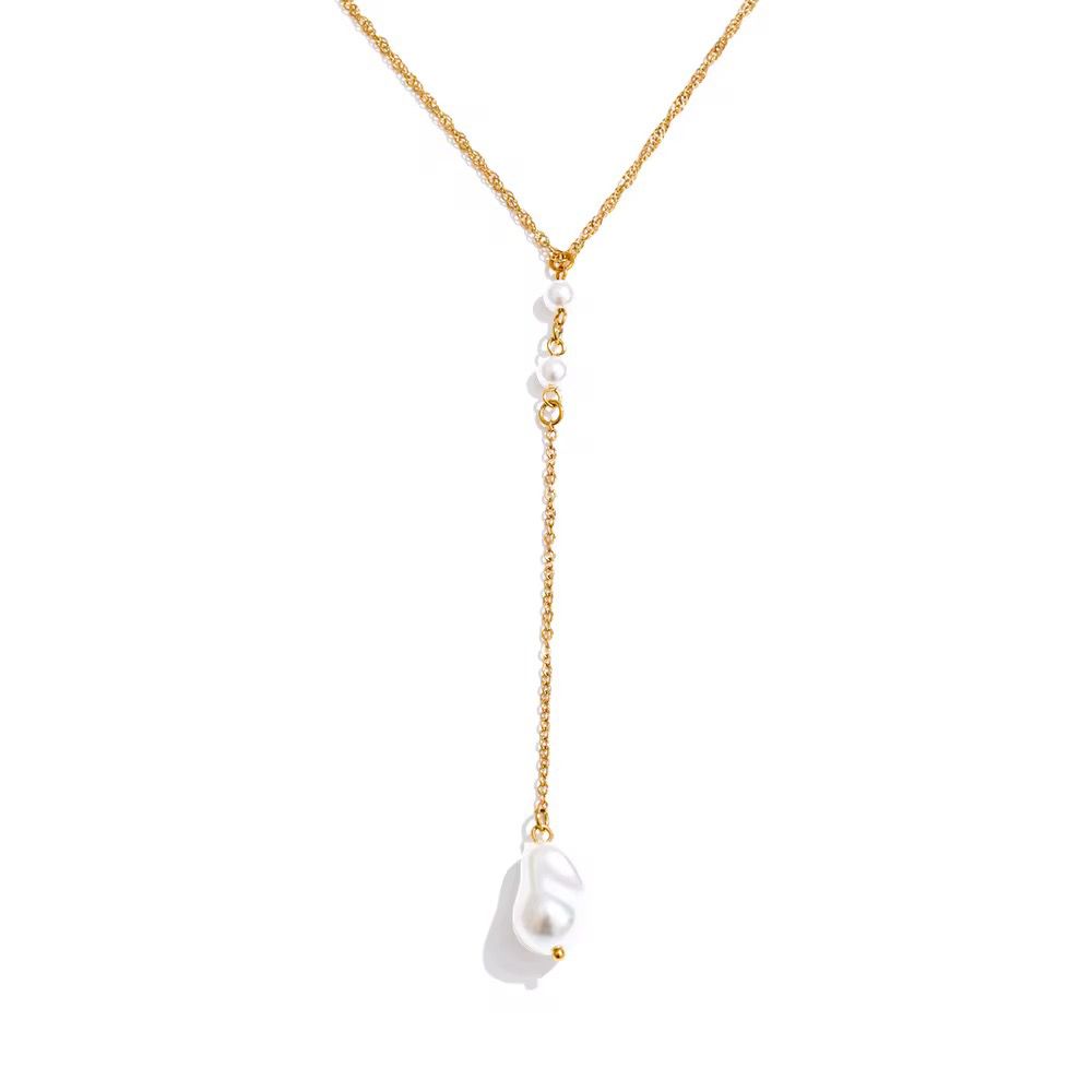 Lustre Drop Pearl Necklace