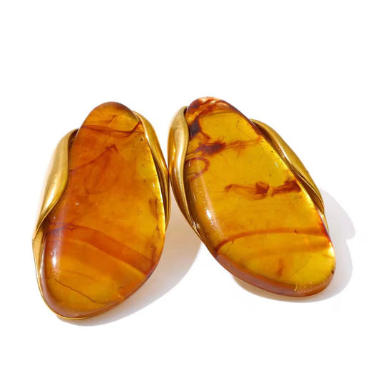 Amber Frame Studs Earrings