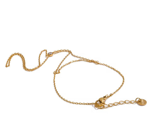 Dainty double layers Zirconia Hand Chain