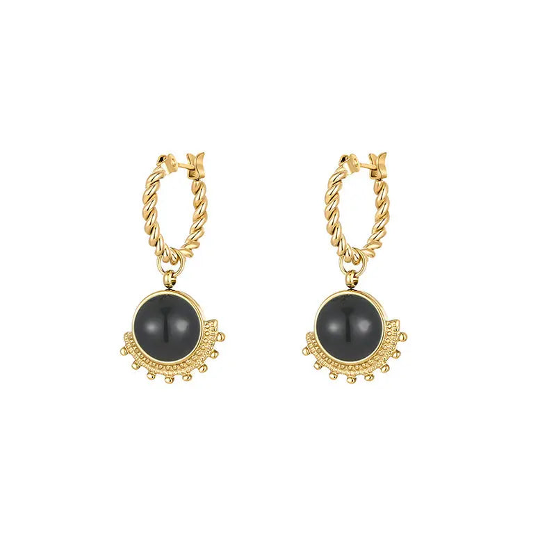 Pendant Natural Stone Earring - Lady D World