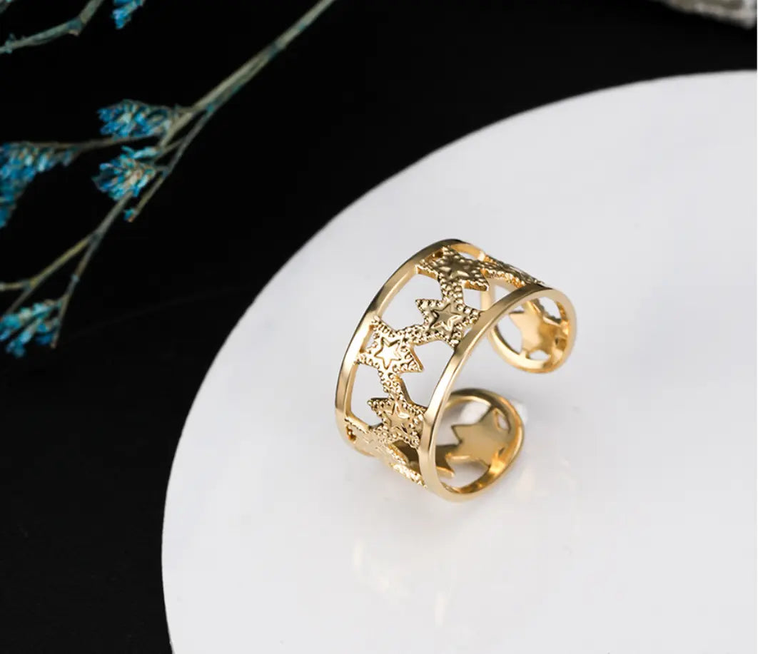 Star Gold Plated Ring - Lady D World