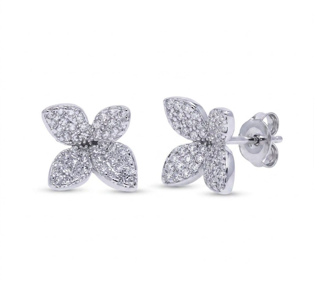 Radiant Mini Leaf Stud Earrings - Enhanced Studio Photo