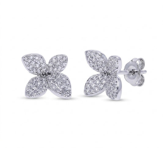 Radiant Mini Leaf Stud Earrings - Enhanced Studio Photo