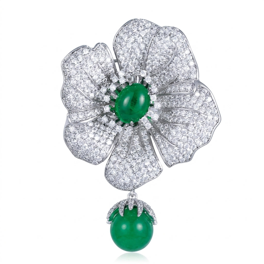 VersaLuxe Zircon Brooch & Pendant - Enhanced Studio Photo