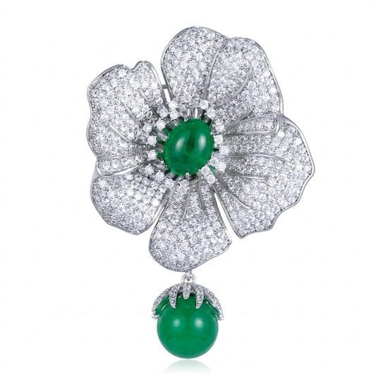 VersaLuxe Zircon Brooch & Pendant - Enhanced Studio Photo