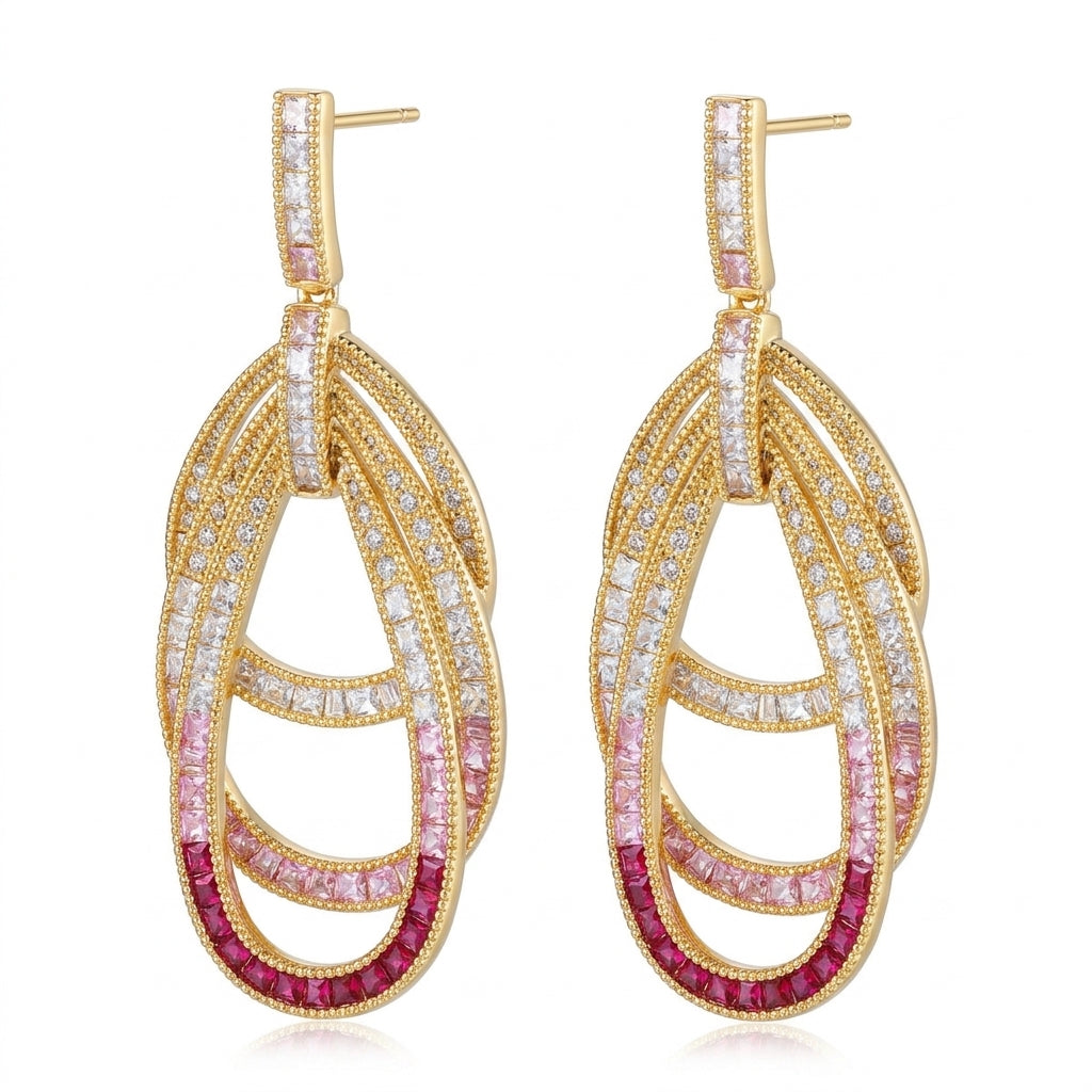 Lumire Luxe Geometric Earrings - Enhanced Studio Photo