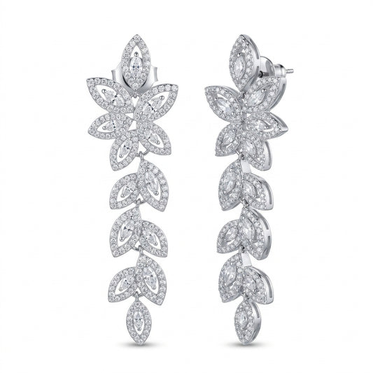 Floriana Marquise Drop Earrings - Enhanced Studio Photo