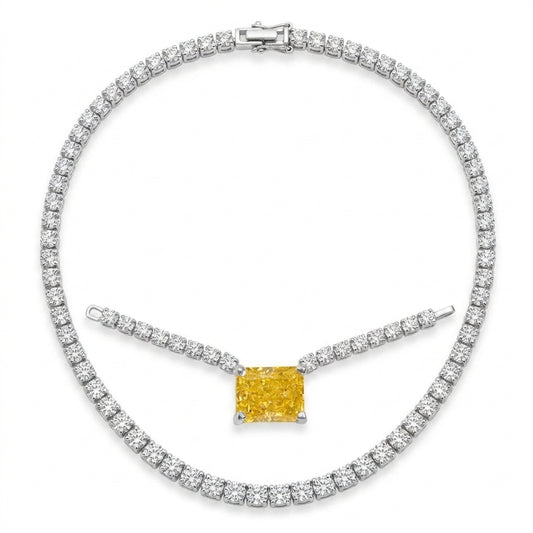Sunset Glam Tennis Necklace - Enhanced Studio Photo
