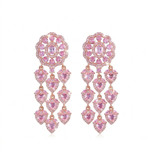 Blush Cascade Earrings - Enhanced Studio Photo
