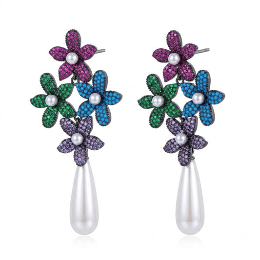Garden of Opulence Earrings - Enhanced Studio Photo