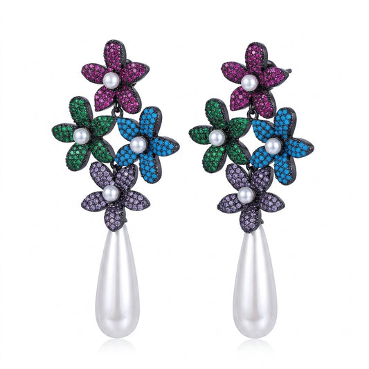 Garden of Opulence Earrings - Enhanced Studio Photo