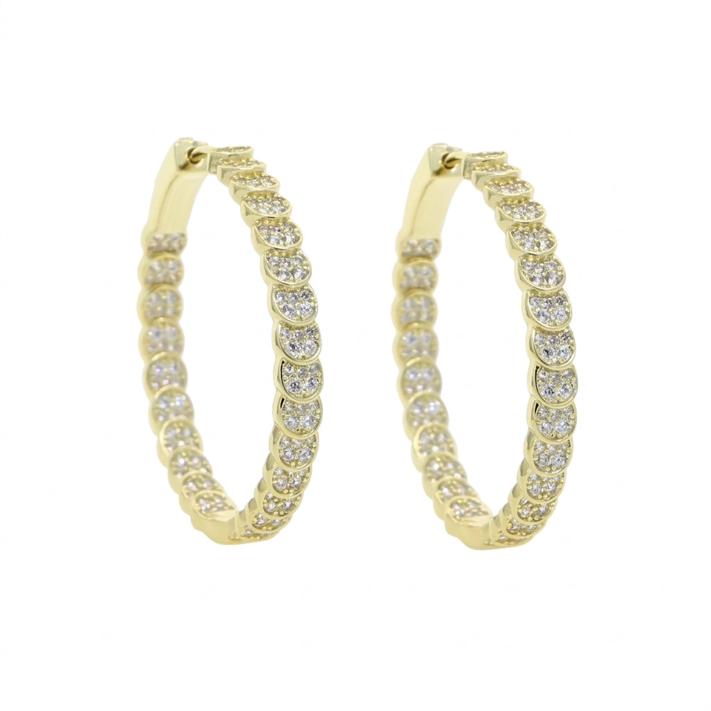 Lunar Glow Moon Hoop Earrings - Enhanced Studio Photo