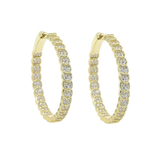 Lunar Glow Moon Hoop Earrings - Enhanced Studio Photo