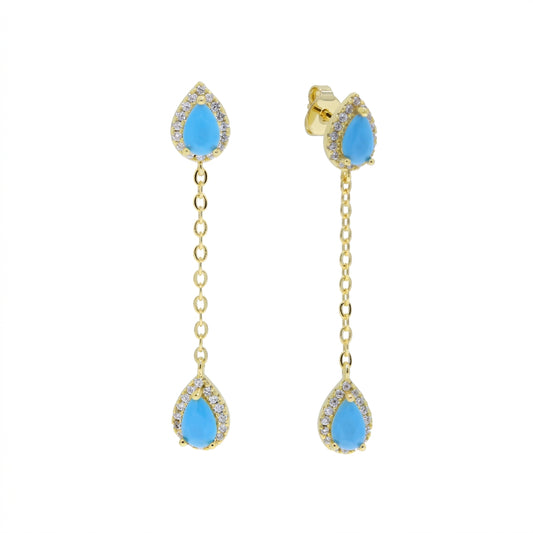 Eternal Spark Long Drop Earrings - Enhanced Studio Photo