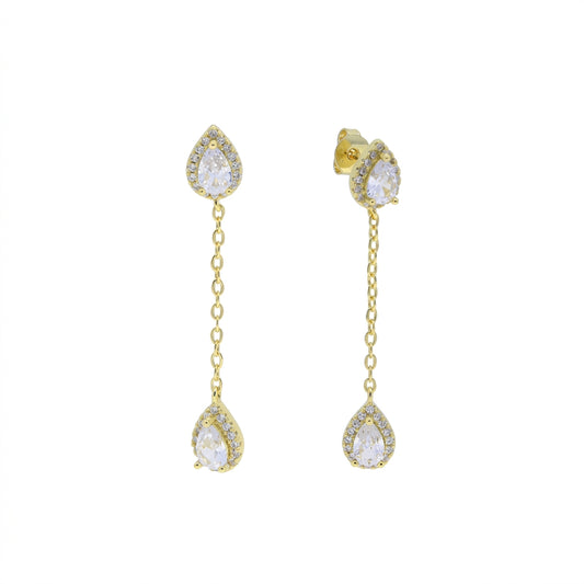 Eternal Spark Long Drop Earrings - Enhanced Studio Photo