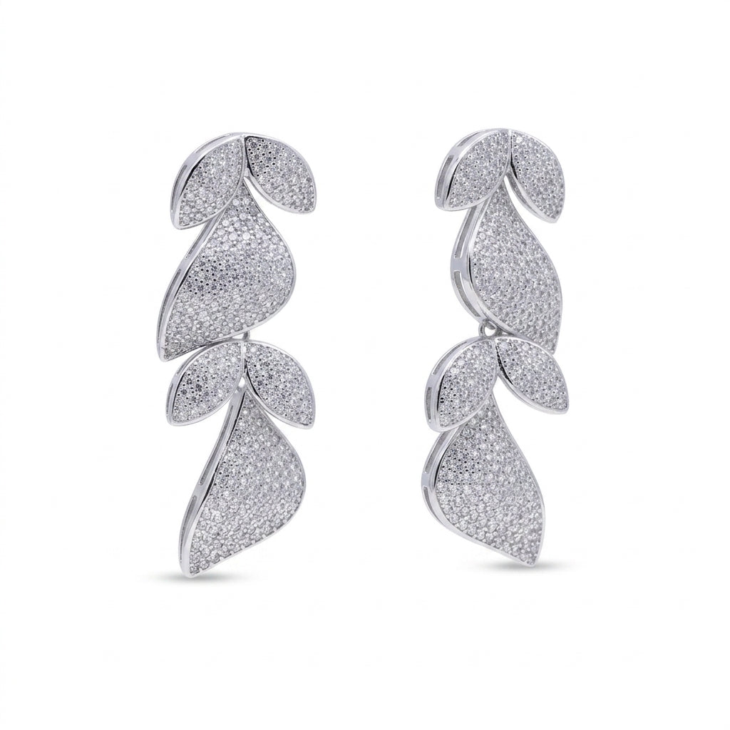Radiant Leaf Dangle Earrings - Enhanced Studio Photo