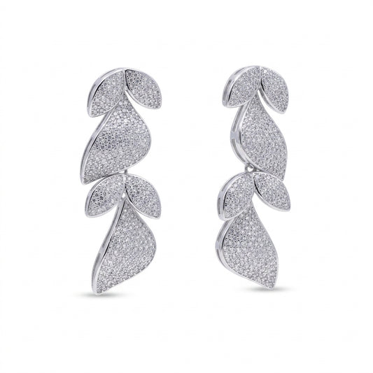 Radiant Leaf Dangle Earrings - Enhanced Studio Photo