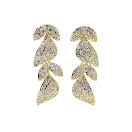 Radiant Leaf Dangle Earrings - Enhanced Studio Photo