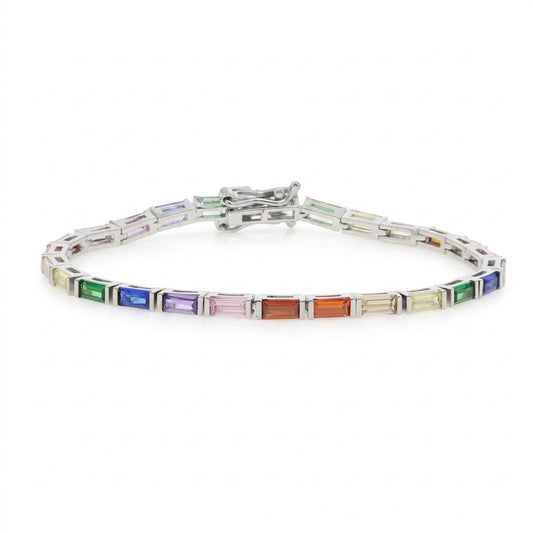 Aurora Radiance Tennis Bracelet - Enhanced Studio Photo